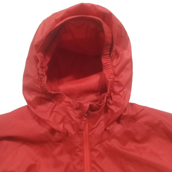L.L. Bean Orange Rain Jacket Men Large Mesh Lined Nylon Full Zip Hooded 284386 - Picture 3 of 11